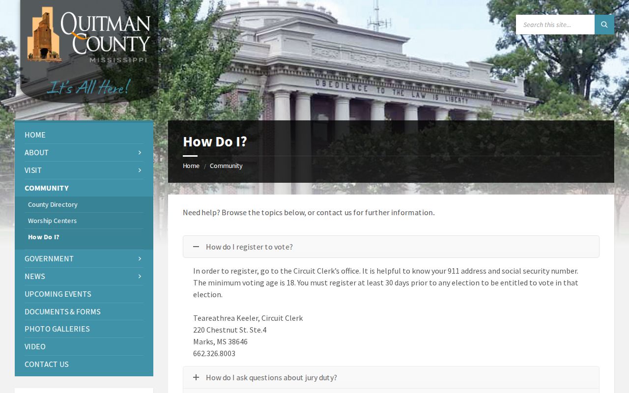 Crowder court docket Quitman County office routing guide