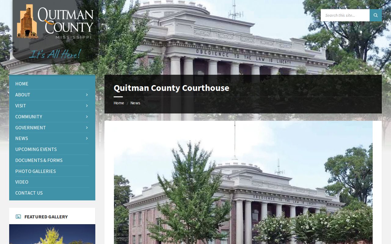 Quitman County court docket official courthouse page