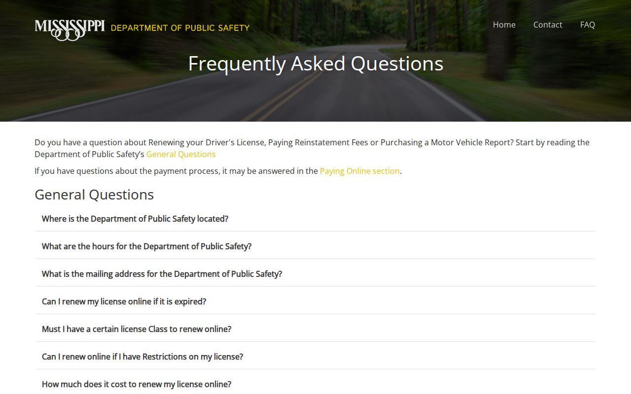 Quitman County traffic court records clearance distinction from Mississippi driver license FAQ